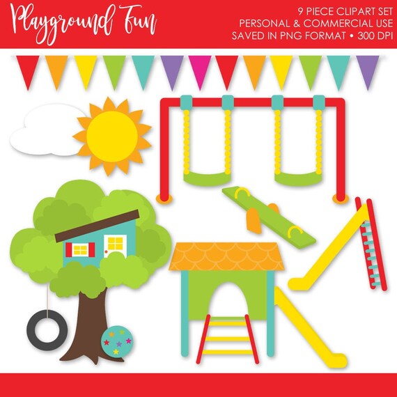 BUY 2 GET 1 FREE! Playground Clipart,Playground Clip Art,Park Clipart,Park Party Clipart,Clipart for Teachers,Treehouse Clipart,Slide Il_570xn