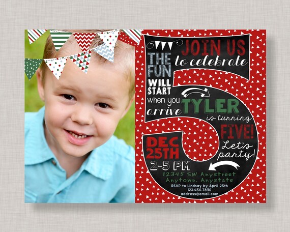 5th birthday invitation boy christmas birthday invitation boy 5th