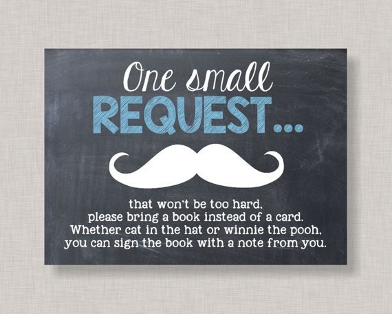 Book Request Card, Baby Shower Book Request Card, Little Man Book Request Card, Mustache Book Request Card, Little Mister Book Request Card Il_570xn