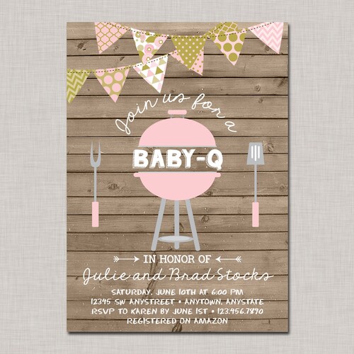 BBQ Baby Shower Invitation Baby Q Invitation Coed Couples Etsy