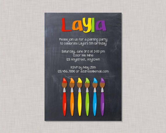 Art Party Invitation, Art Party Birthday Invitation, Painting Party Invitation, Painting Party, Painting Birthday Party, Art Birthday Party Il_570xn