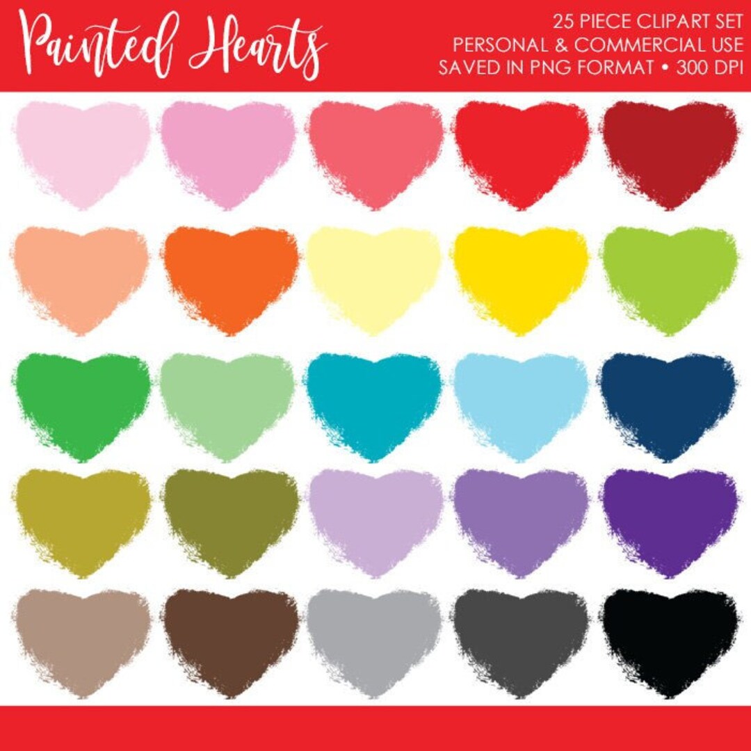 Painted Heart Clipart,heart Clipart,heart Sticker Clipart,hearts
