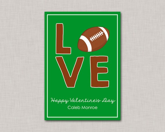 Valentine Classroom Cards,Football Valentine Card,Classroom Valentine Card,Valentine's Day, Football Valentines,Kids Valentine Cards Il_570xn