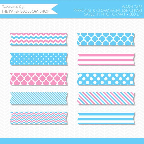 BUY 2 GET 1 FREE! Pink and Blue Washi Tape Clipart,Washi Tape Clip Art,Digital Washi Tape,Digital Planner Stickers,Planner Clipart,Scrapbook Il_570xn