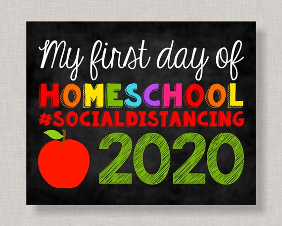 Social Distancing School Sign,First Day of Homeschool Sign,First Day of Homeschool,First Day of School Sign,First Day of School Sign 2020 Il_570xn