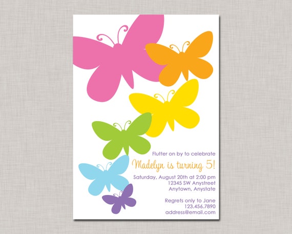 Butterfly Invitation, Butterfly Birthday Invitation, Butterfly Party Il_570xn