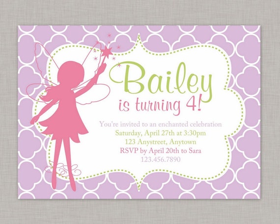 Fairy Invitation, Fairy Birthday Invitation, Fairy Party, Fairy Birthday, Fairy Invite, Woodland Fairy Invitation, Pink and Purple Invite Il_570xn