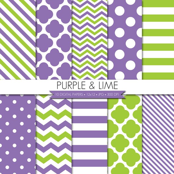 BUY 2 GET 1 FREE! Purple Lime Green Digital Paper,Purple Lime Green Digital Scrapbook Paper,Digital Paper Pack,Digital Scrapbook Paper Il_570xn