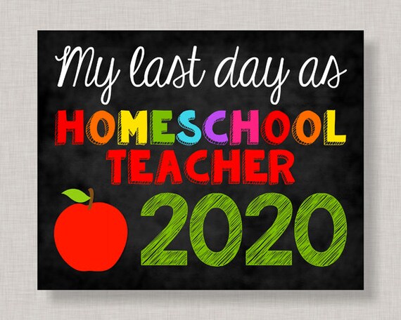Social Distancing Homeschool Mom Sign,Last Day Homeschool Teacher Sign,Homeschool Teacher Sign,Last Day of Teaching Sign,Teacher Sign Il_570xn