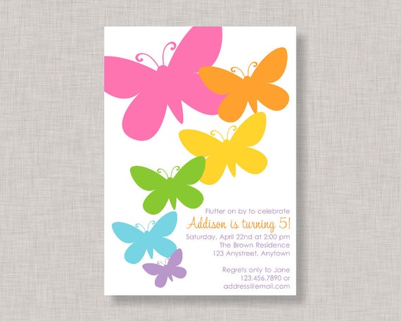 Butterfly Invitation, Butterfly Birthday Invitation, Butterfly Party Il_570xn
