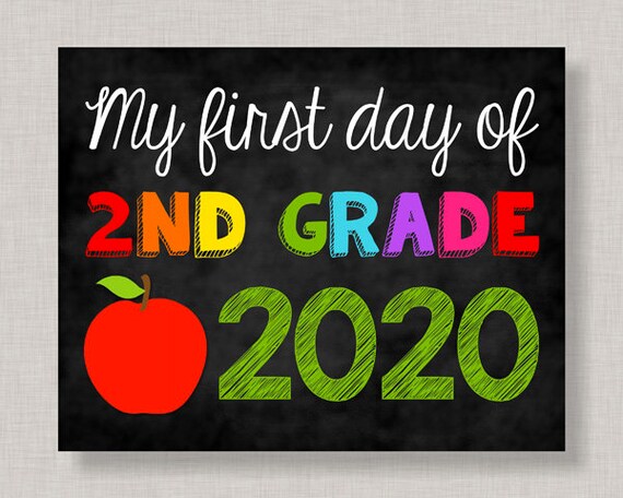 First Day of Second Grade Sign,First Day of 2nd Grade Sign,First Day of School Sign,First Day of School Chalkboard,Printable Chalkboard Sign Il_570xn
