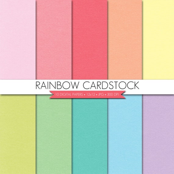 Rainbow Cardstock Background Digital Graphics