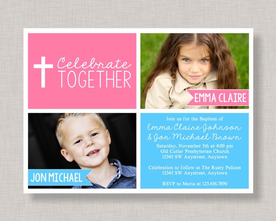 Personalised Photo Christening//Baptism//Naming Day Invite//Invitations Boy//Girl C2