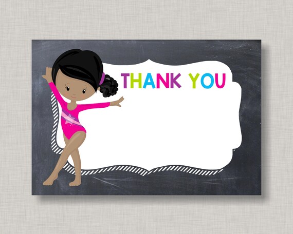 Gymnastics Thank You,Gymnastics Thank You Notes,Gymnastics Thank You Cards,Gymnastics Favors,Printable Thank You Card,Thank You Card Il_570xn