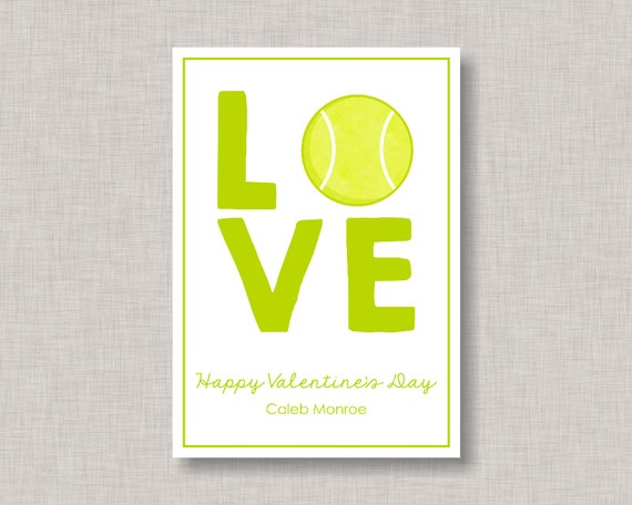 Valentine Classroom Cards,Tennis Valentine Card,Tennis Valentines,Sports Valentine,Classroom Valentine Card,Valentine's Day,Kids Valentine Il_570xn
