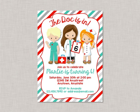 Doctor Invitation,Doctor Birthday Invitation,Doctor Birthday Party,Doctor Party,Dress Up Invitation,Dress Up Party,Nurse Birthday Invitation Il_570xn