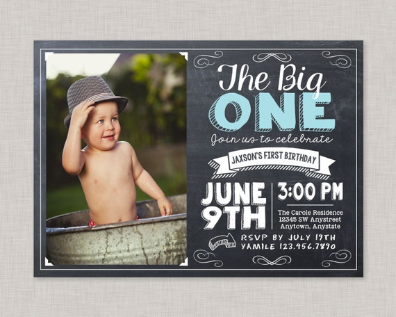 First Birthday Invitationsfirst Birthday Invitations Boy1st Etsy