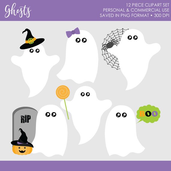BUY 2 GET 1 FREE! Ghost Clipart Cute,Ghost Clipart,Ghost Clipart Halloween,Halloween Clip Art,Halloween Clipart Cute,Halloween Clipart Il_570xn