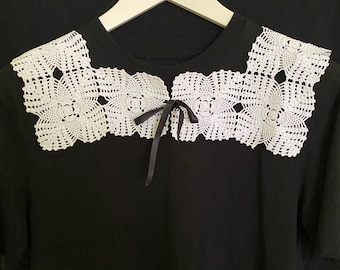 Vintage Handmade Crochet Lace Peter Pan Collar – Detachable Victorian Collar