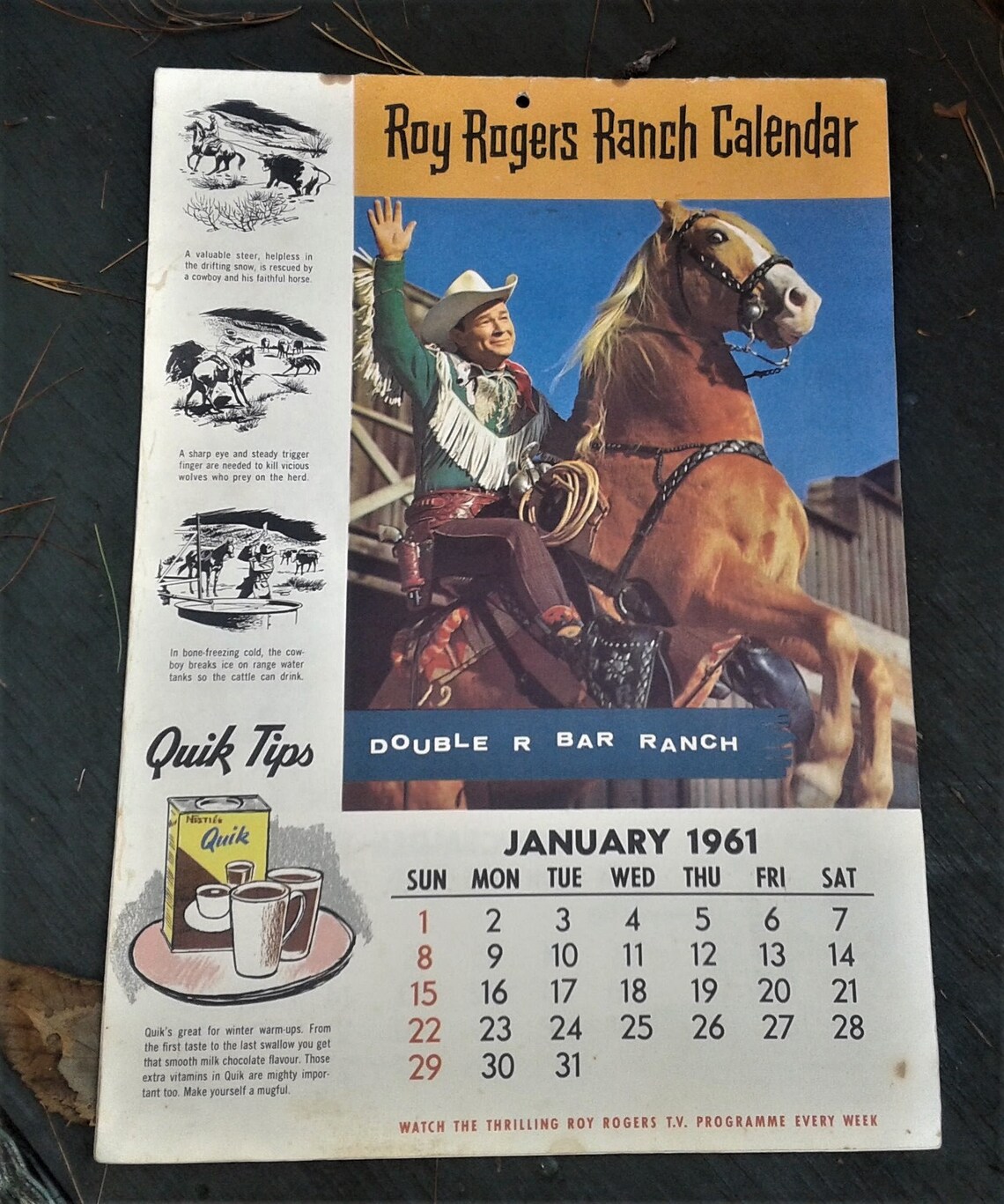 Roy Rogers 1961 Roy Rogers Ranch Calendar Roy Rogers and Etsy