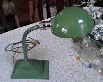 goose neck desk lamp, vintage industrial lighting, Art Deco style lamp