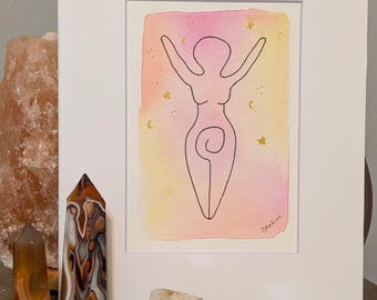 Earth Daughter: Original Watercolor Painting