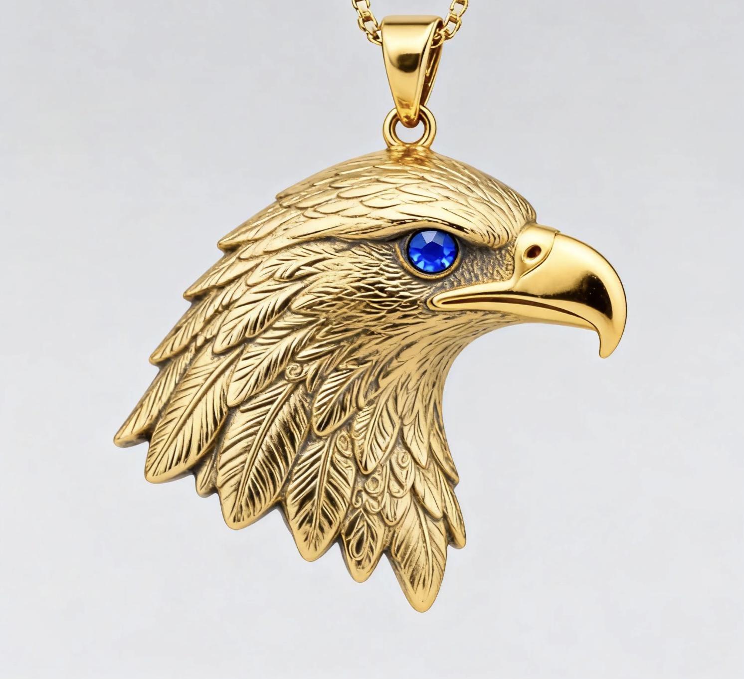14 Karat Gelbgold Anhänger Mit Adler, Kugel & Anker – Handgefertigter Charm, Made In USA, Ohne Stein