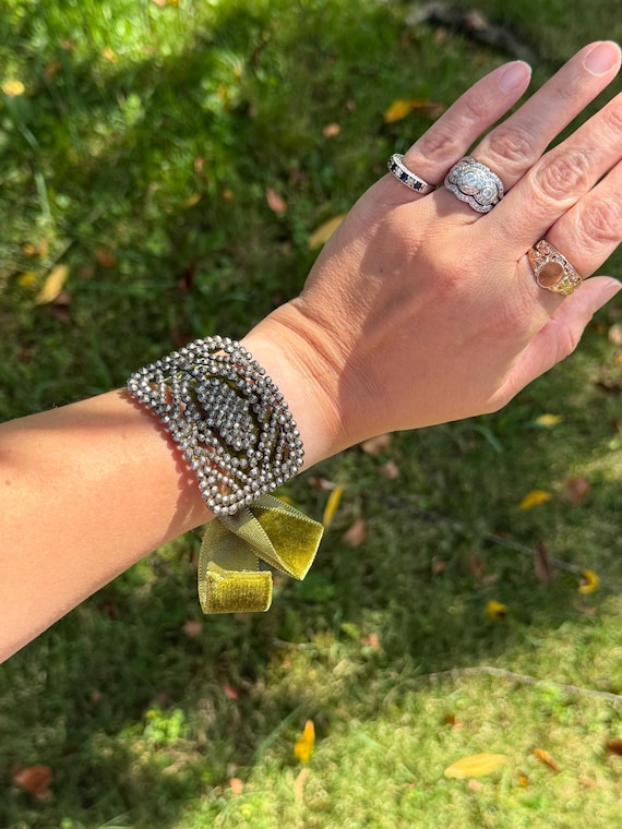 Antique French Victorian Cut Steel Buckle Bracelet