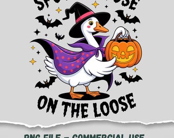 Funny Halloween shirt digital print – Spooky Goose On The Loose PNG, Vintage Halloween PNG, Halloween Goose shirt, Spooky Season PNG