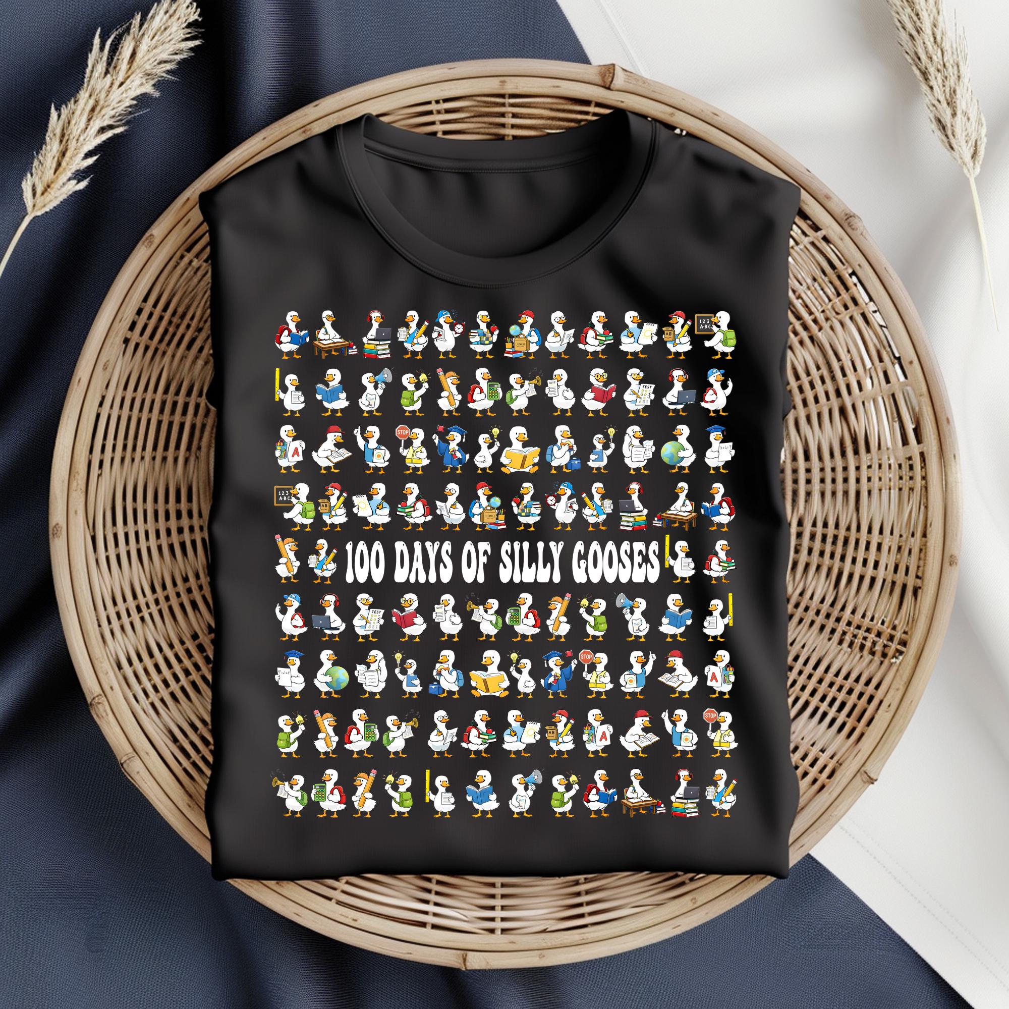 100 Days of Silly Gooses Png, Funny 100th Day of School Girls Youth Png ...