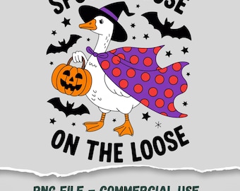 Divertente maglietta di Halloween con stampa digitale – Spooky Goose On The Loose PNG, Vintage Halloween PNG, maglietta di Halloween Goose, Spooky Season PNG