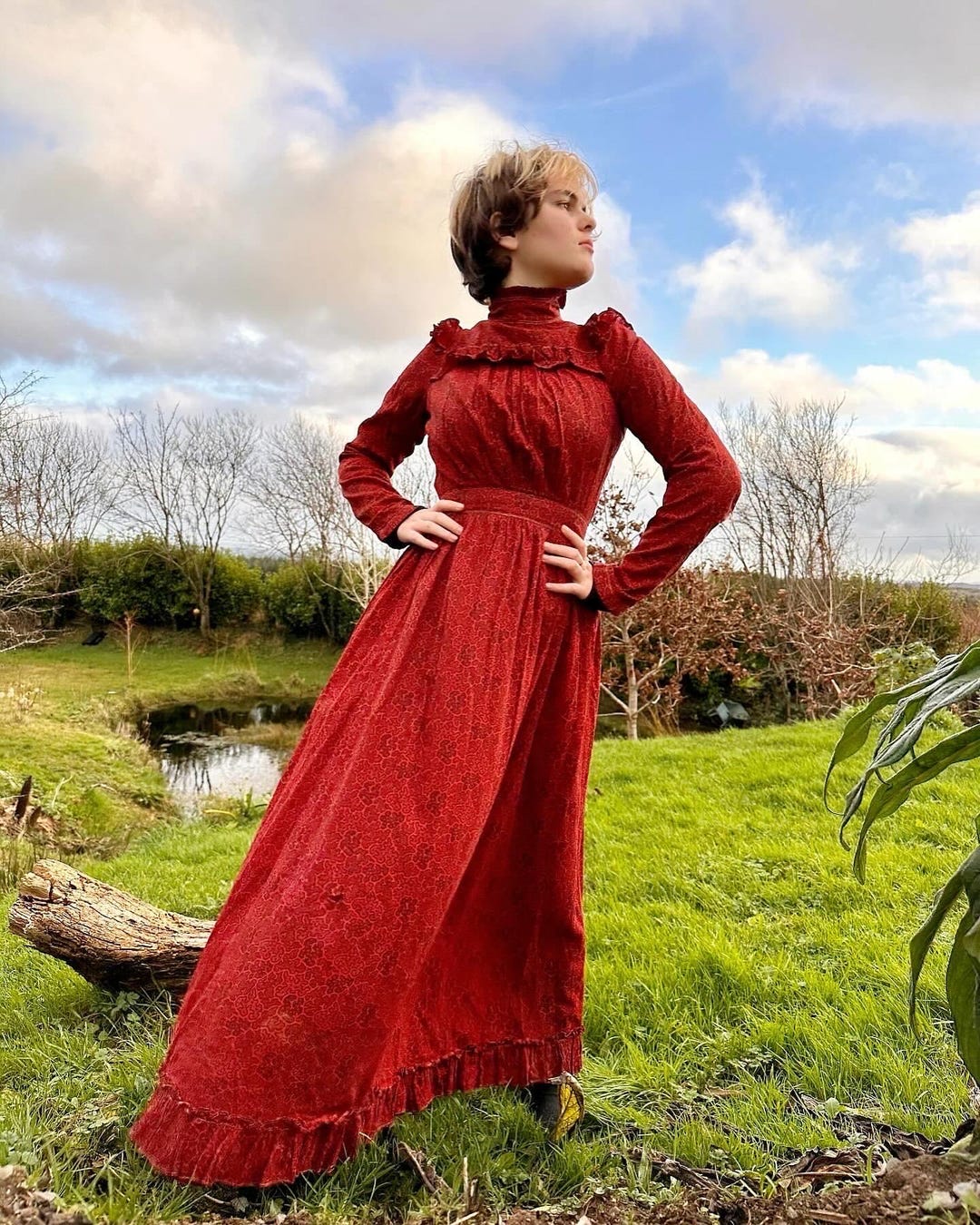 Antique Victorian Red Calico Paisley Dress - Etsy