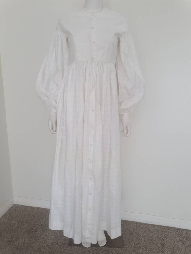 Rare Antique Victorian 1860 White Cotton Bishop Sleeve Prairie image 1