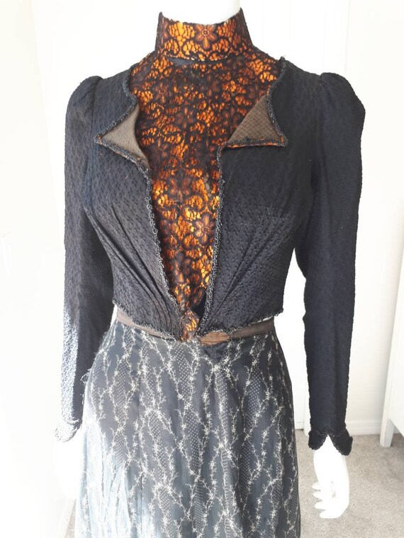 Antique Victorian Edwardian Pumpkin Orange & Black