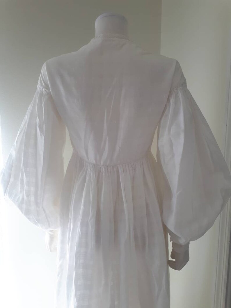 Rare Antique Victorian 1860 White Cotton Bishop Sleeve Prairie image 3