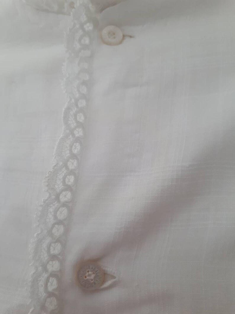 Rare Antique Victorian 1860 White Cotton Bishop Sleeve Prairie image 4