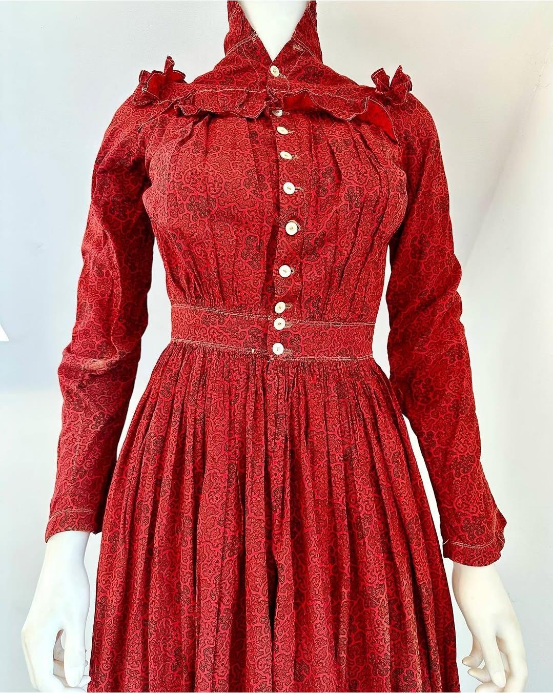 Antique calico dress - Etsy 日本