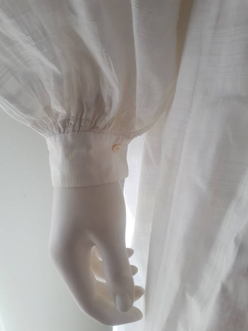 Rare Antique Victorian 1860 White Cotton Bishop Sleeve Prairie image 5