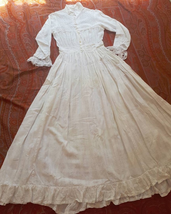 Antique 1900 Prairie Farm Everyday White Cotton Ca