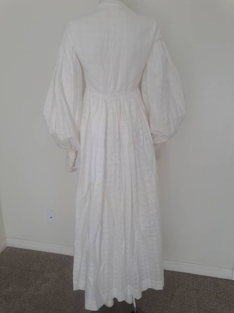 Rare Antique Victorian 1860 White Cotton Bishop Sleeve Prairie image 2