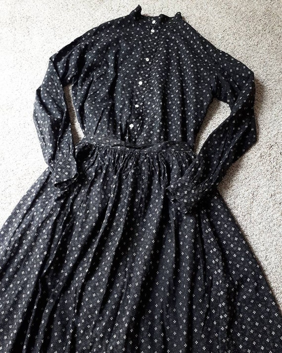 Antique Victorian 1900 Calico Cotton Chore Blouse