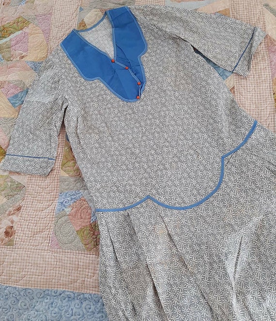 Antique 1920s Dustbowl Cotton Farm Day Calico Dres