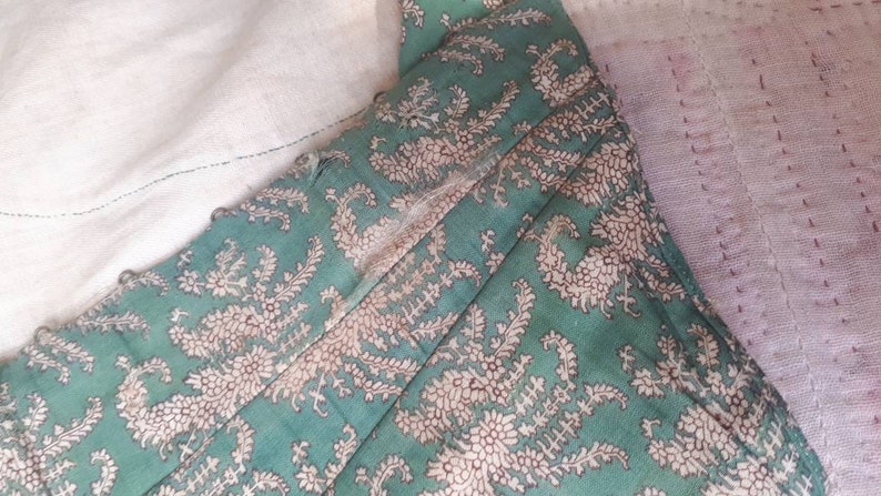 Rare Antique Victorian Civil War Era 1860s Printed Cotton image 9