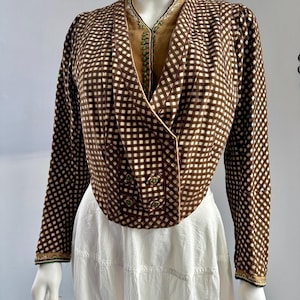 Antique Edwardian 1900s Wool Pouter Jacket Bodice