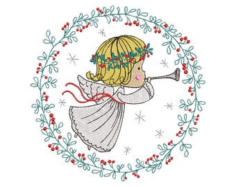 Christmas Angel Machine Embroidery Design