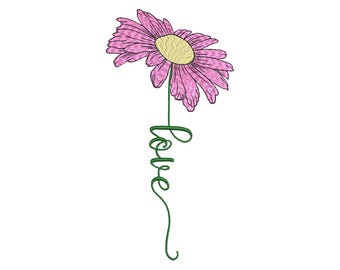 Daisy Love Machine Embroidery Design