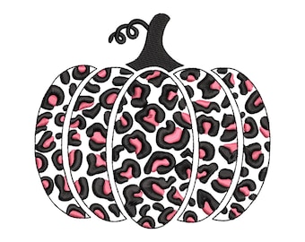 Leopard Print Pumpkin Embroidery Design