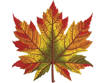 Maple Leaf Embroidery Design | Fall Leaf Embroidery | Autumn Craft ...