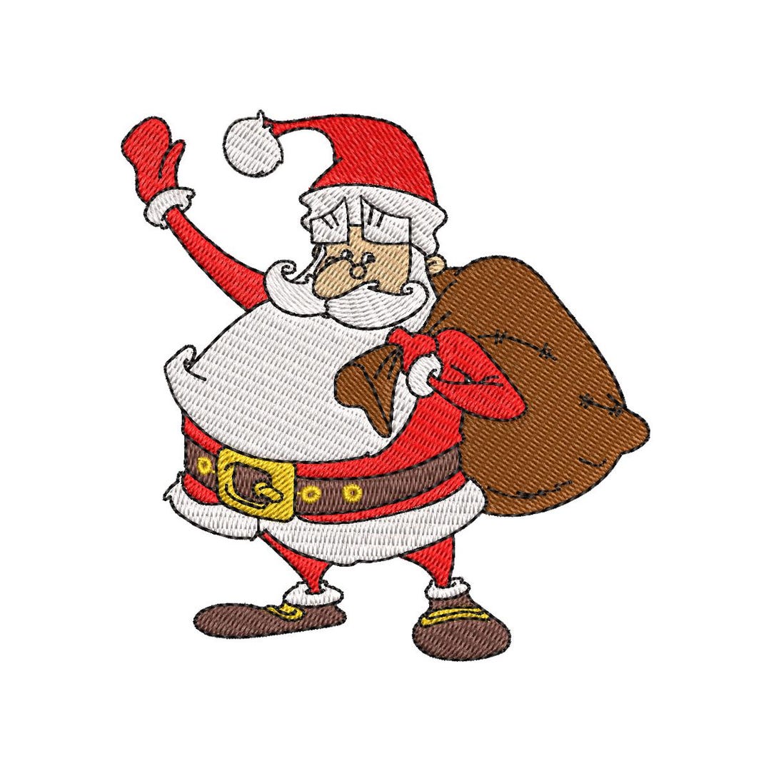 Machine Embroidery Split Santa Santa Claus Machine Embroidery Design: Christmas Holiday Pattern ...