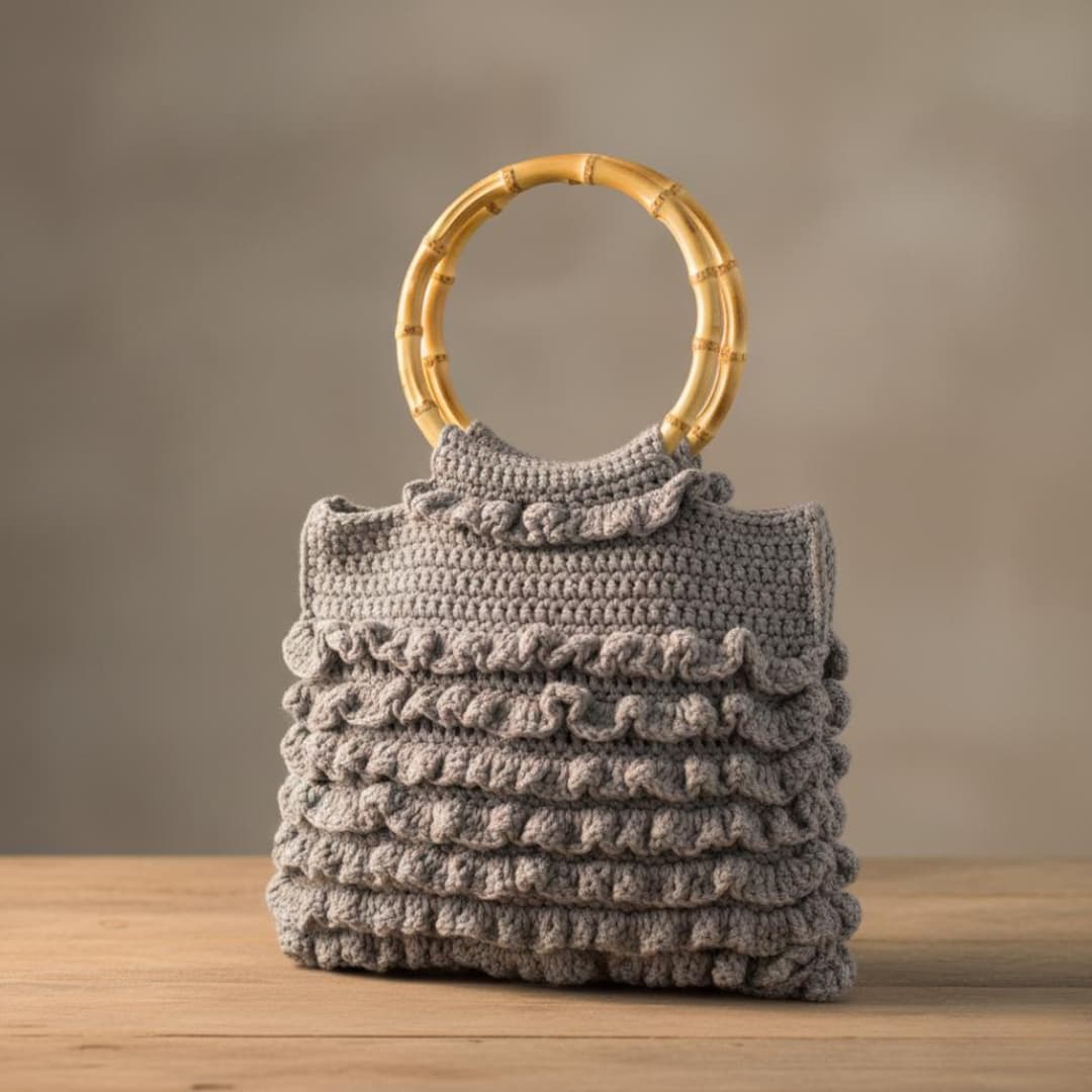 Crochet Ruffled Bag Pattern, PDF Digital Download, Vintage Style Boho ...